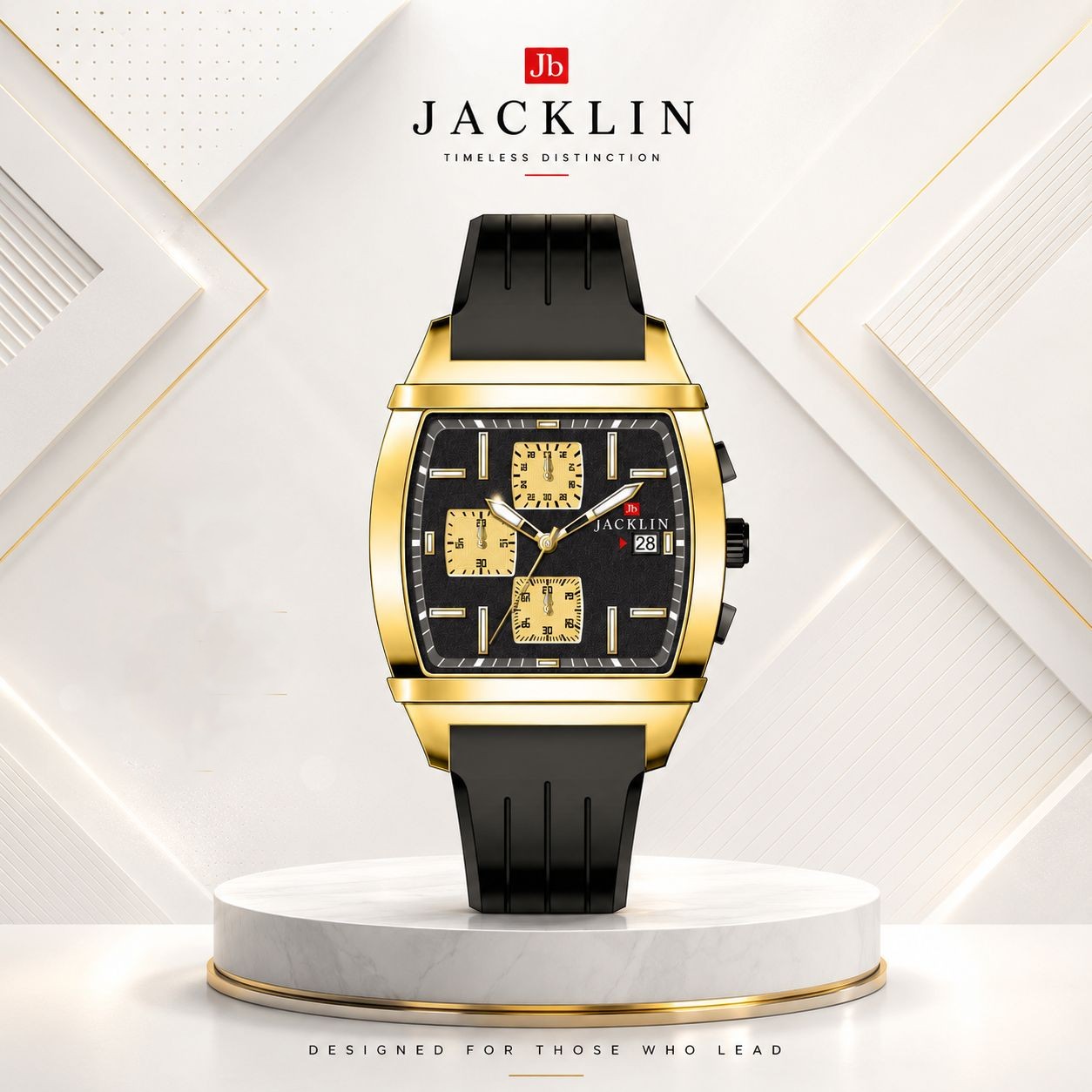 ساعت مچی کورنوگراف اسپرت جاکلین JN-1399529M مشکی-طلایی کد WH584 (p)