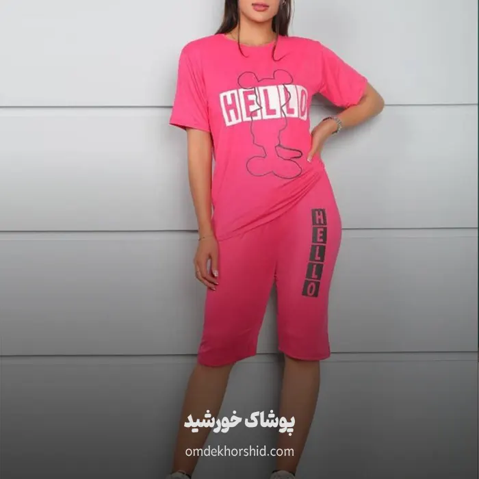ست تیشرت شلوارک چاپی میکی