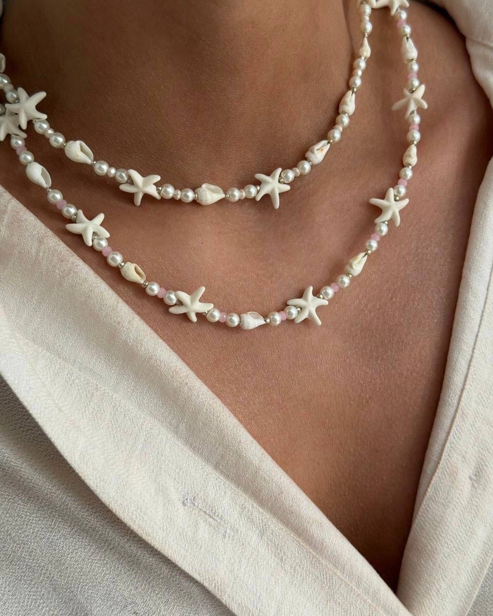 گردنبند ستاره های متوالی صدف