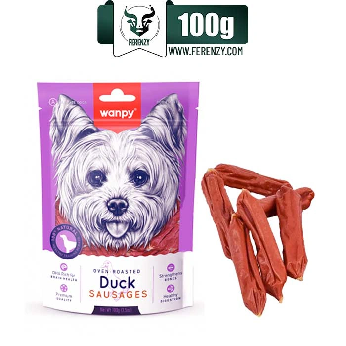 تشویقی سگ ونپی طعم اردک مدل سوسیسی وزن 100 گرم Wanpy Duck Sausages