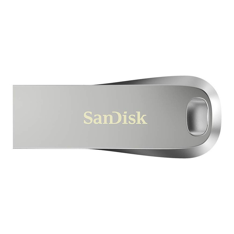 فلش مموری سن دیسک مدل Ultra Luxe ظرفیت 256 گیگابایت، رابط USB 3.1، سرعت خواندن 150 مگابایت بر ثانیه، بدنه فلزی مقاوم، پشتیبانی از نرم‌افزار کدگذاری اطلاعات - نقره ای