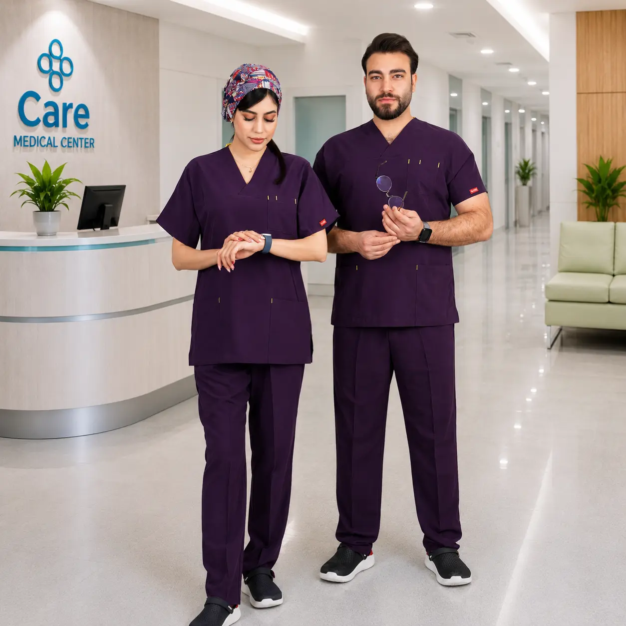 اسکراب شلوار مدل (U-flex) بنفش