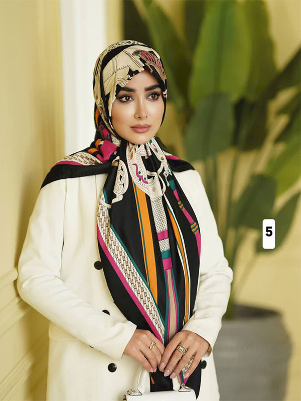 روسری ابریشم توییل کد ۹۵۹ - 5