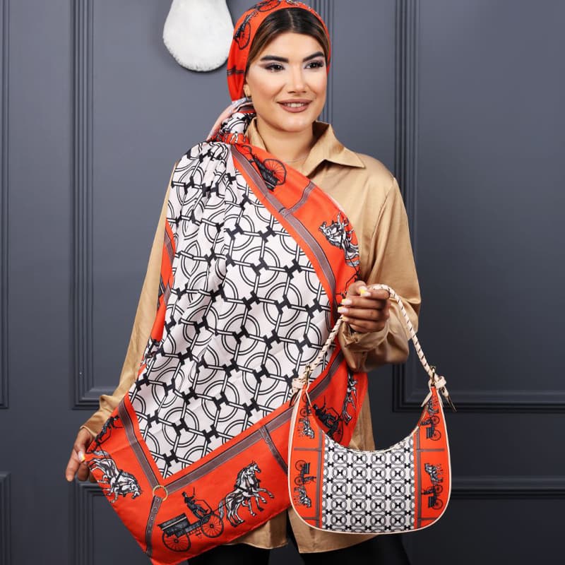 ست کیف و شال زنانه مدل هرمس
