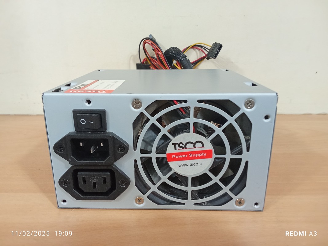 پاور 24 پین TSCO مدل ATX 550-استوک(حداکثر توان 380 وات)