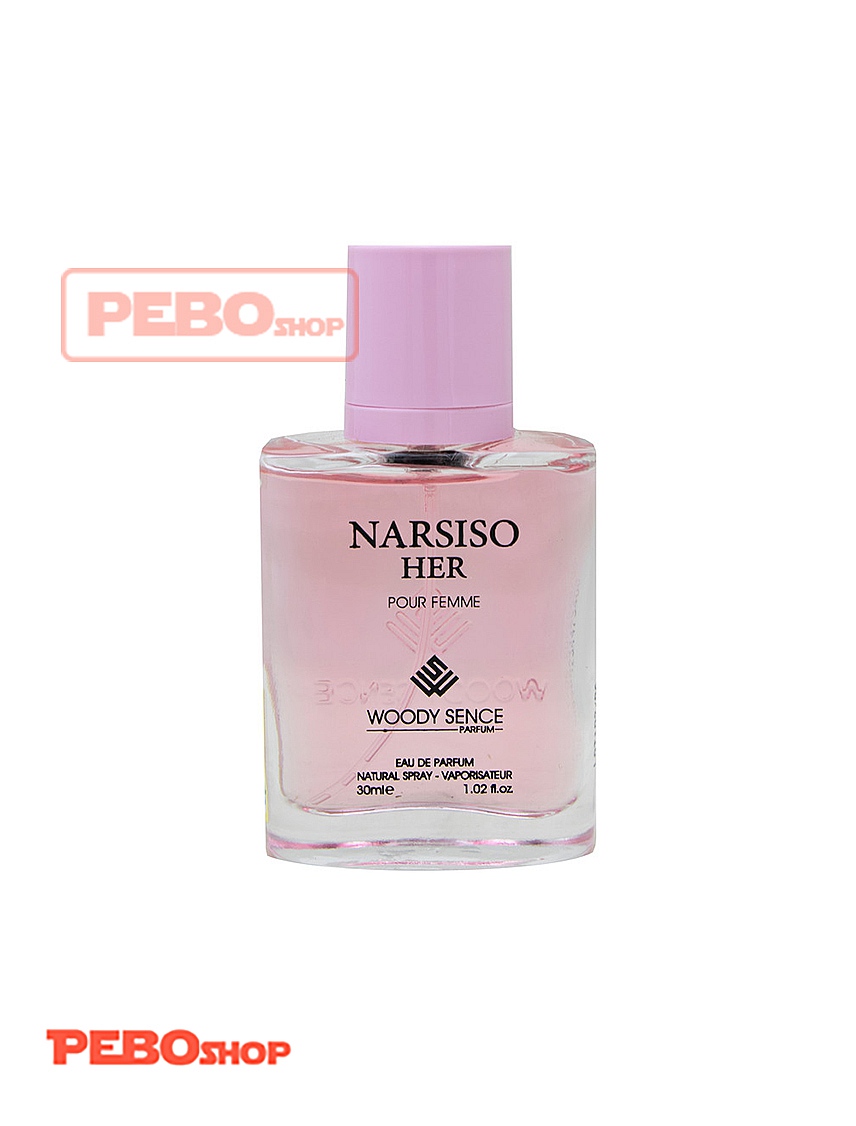عطر جیبی زنانه وودی سنس مدل NARSISO HER حجم 30 میلی لیتر