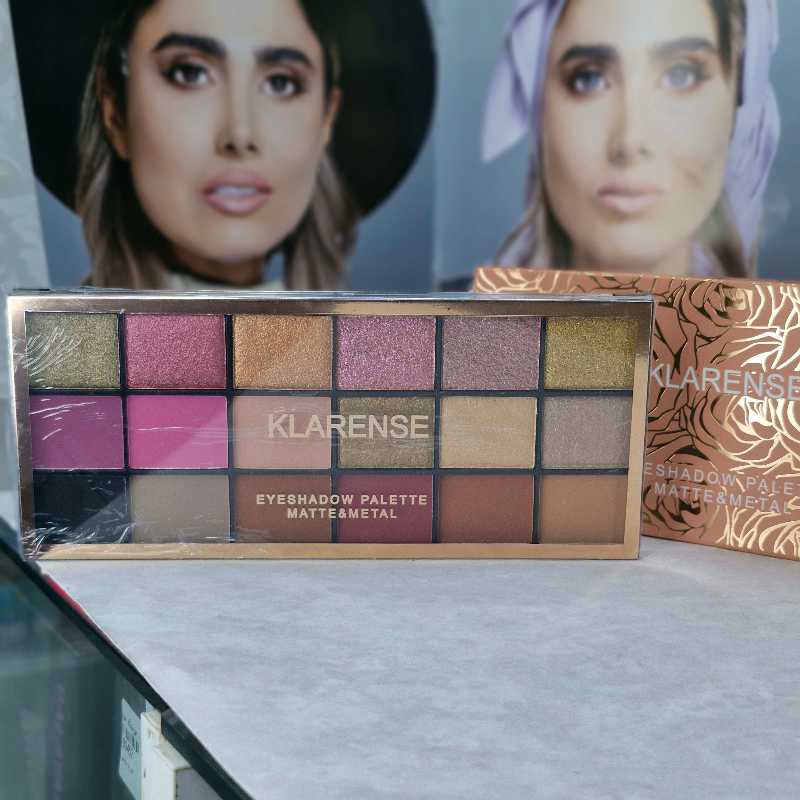 پالت سایه چشم کلارنس مدل Matte &metal تعداد رنگ 18 عدد