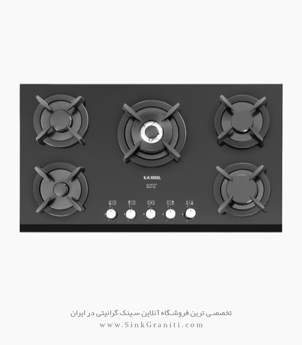 اجاق گاز ایلیا استیل مدل IG5910 شیشه شات براق V1