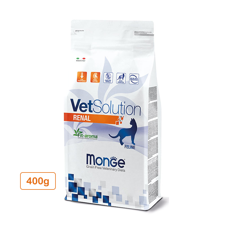 غذای خشک درمانی رنال مونژه برای گربه‌های دارای مشکلات کلیوی با طعم مرغ Monge Renal Cat Food With Chicken وزن 400 گرم