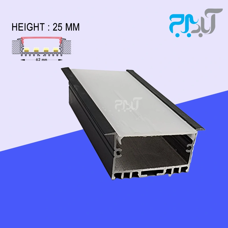 لاین نوری عرض 60میلی متر با لبه آلومینیومی T.light 60D رنگ مشکی