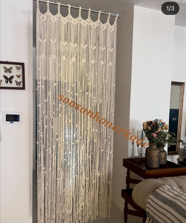 پرده مکرومه کد 115 برند گره چی و رنگ دلخواه