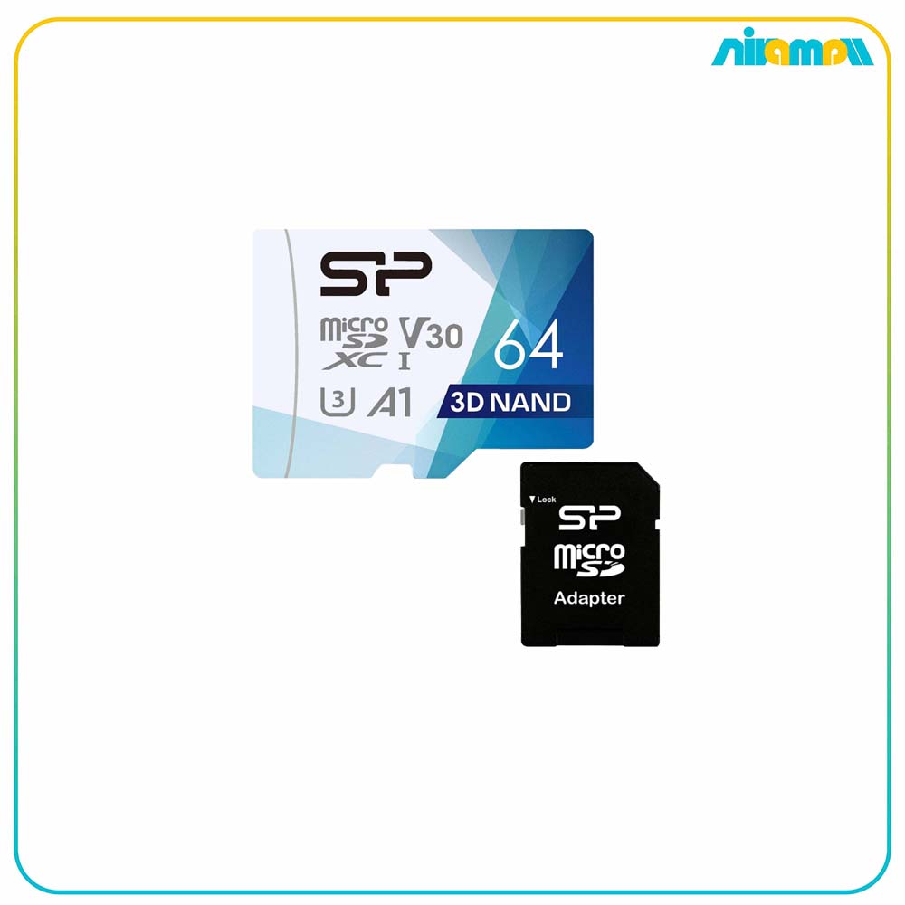 کارت حافظه microSDXC سیلیکون پاور مدل Superior Pro کلاس 10 استاندارد UHS-I U3 سرعت 100MBps ظرفیت 64 گیگابایت به همراه آداپتور SD