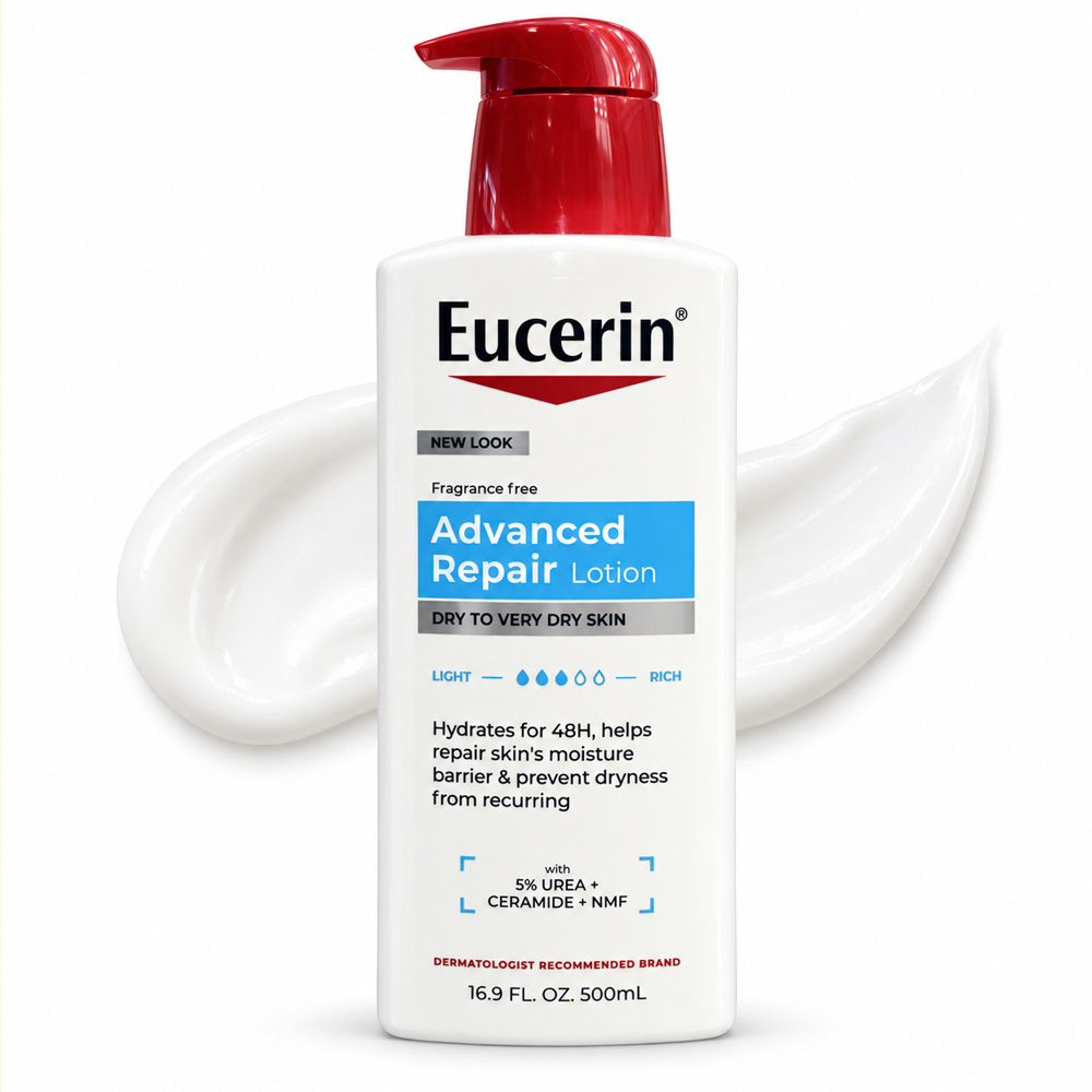 لوسیون ترمیم کننده اوسرین پوست های خیلی خشک مدل Advanced Repair حجم 500 میل / Eucerin