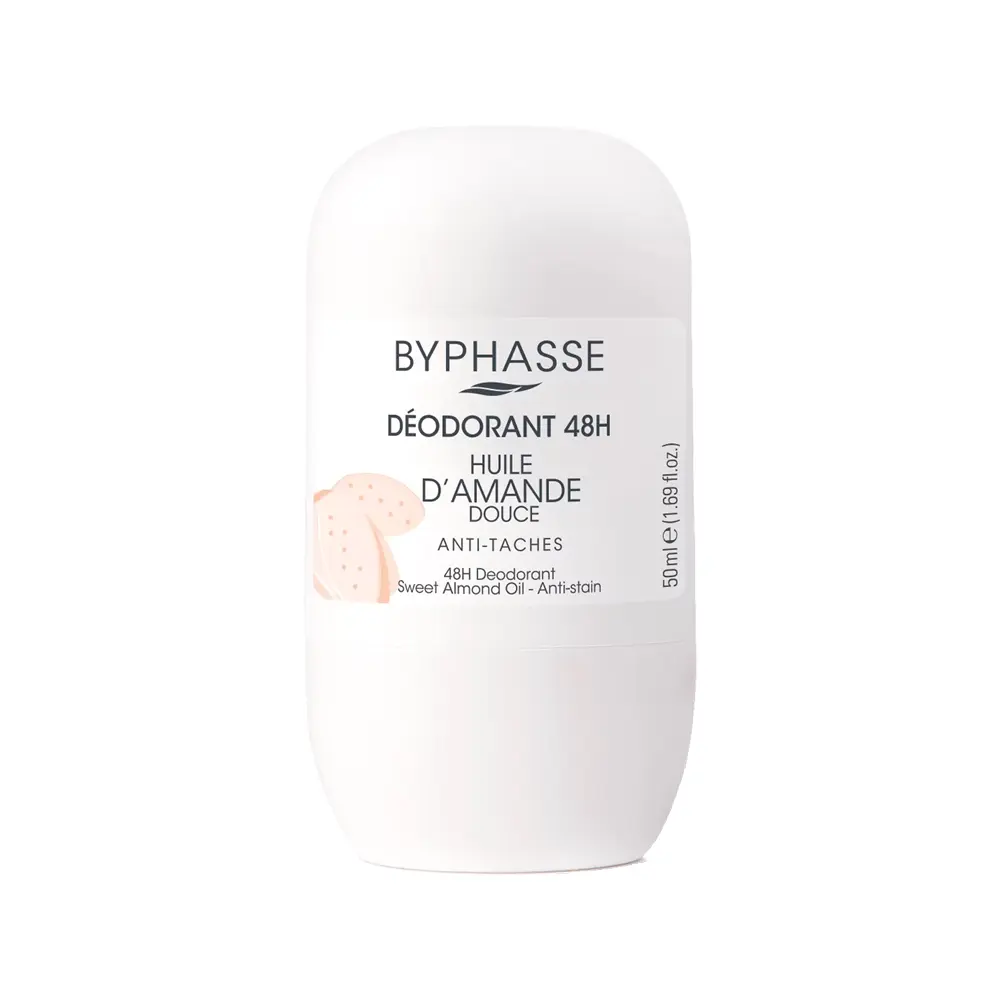 رول ضد تعریق دئودورانت 48 ساعته بایفاس byphasse با عصاره روغن بادام شیرین
