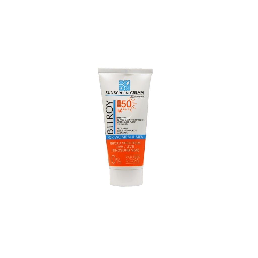 کرم ضد آفتاب بی رنگ پوست چرب بیتروی SPF 50