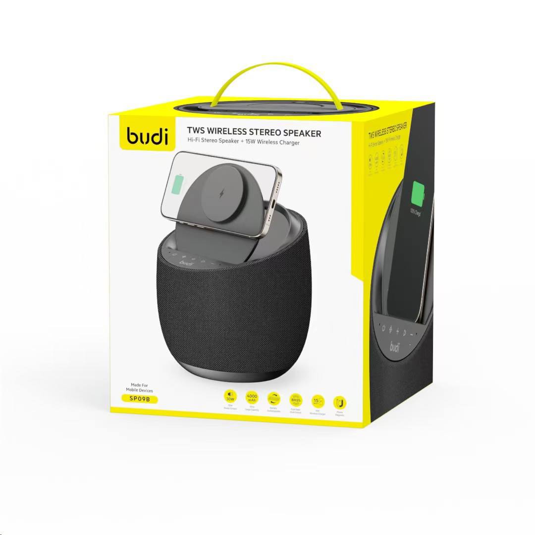 اسپیکر بلوتوثی با شارژر مگسیف بادی Budi TWS Wireless Stereo Speaker SPD98B