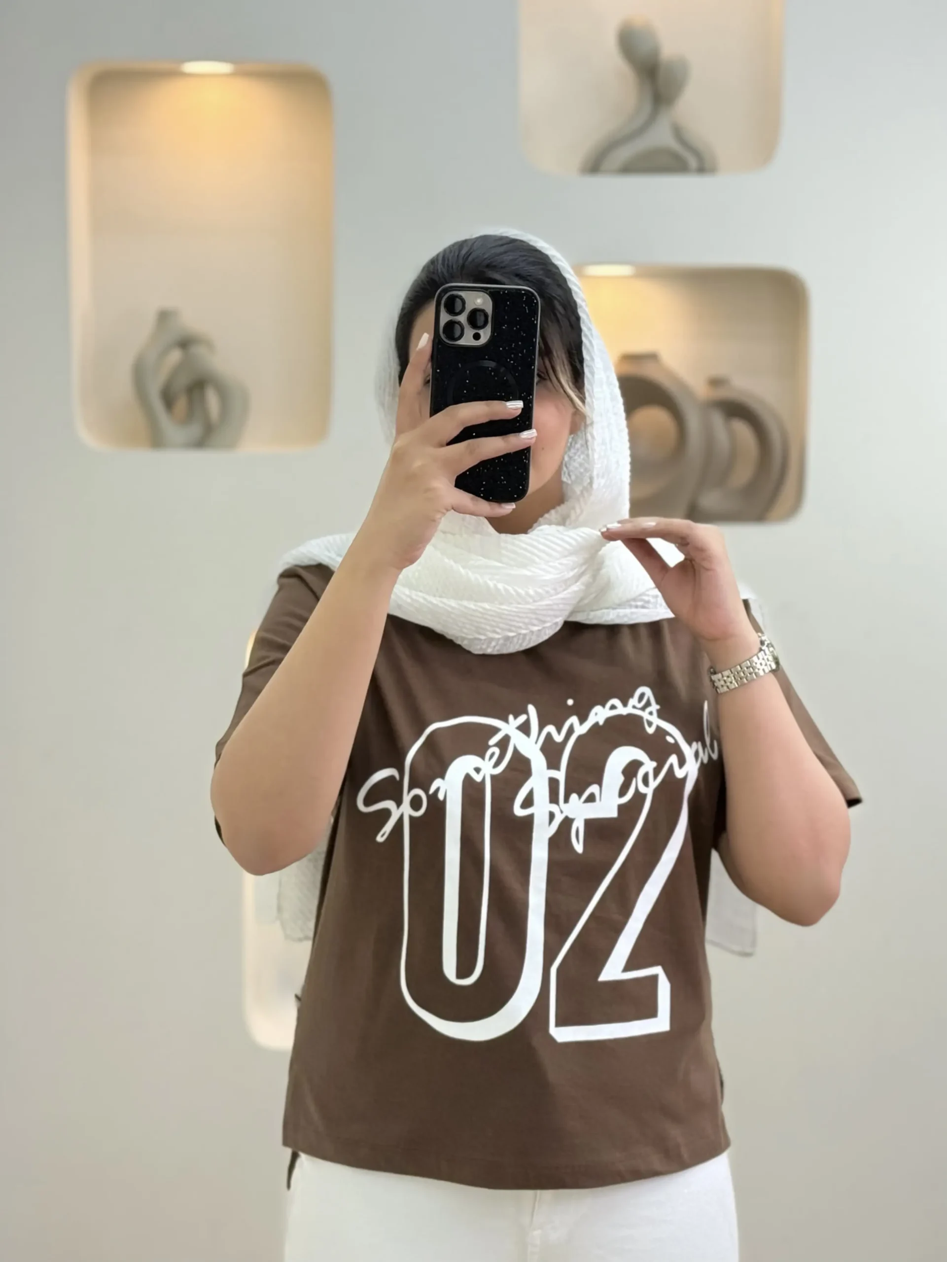 تیشرت دمپا چاکدار-11856 - قهوه ای