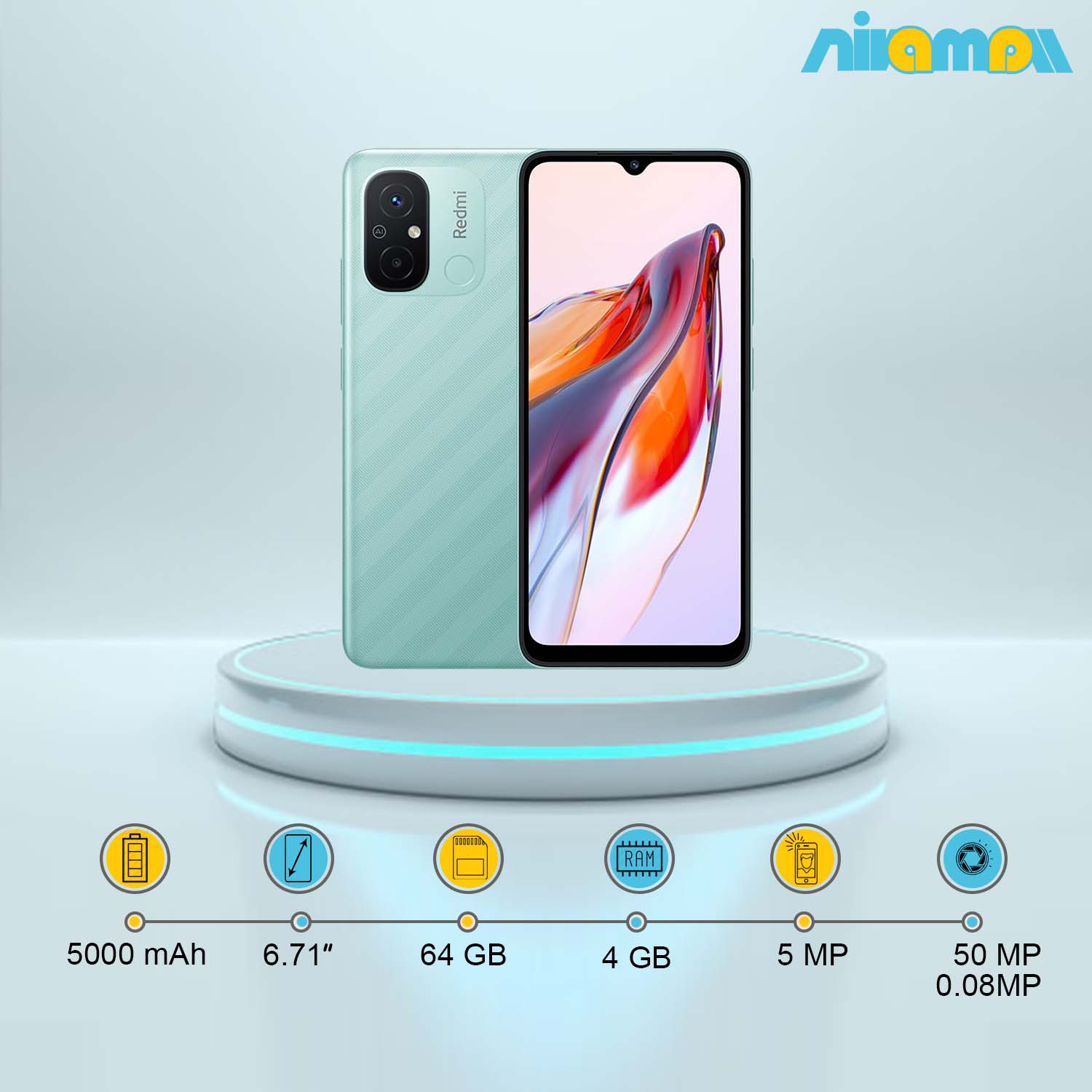 گوشی موبایل شیائومی مدل Redmi 12C دو سیم کارت ظرفیت 64 گیگابایت و رم 4 گیگابایت