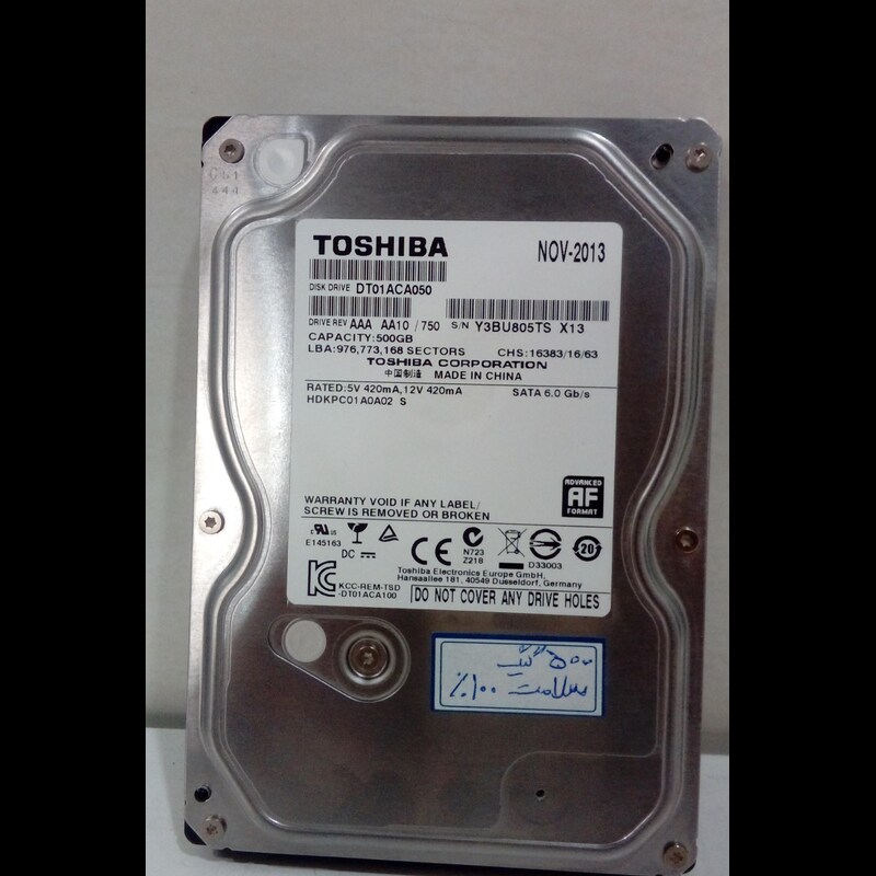 هارد 500 گیگ TOSHIBA- سلامت 100 درصد-پورت ساتا