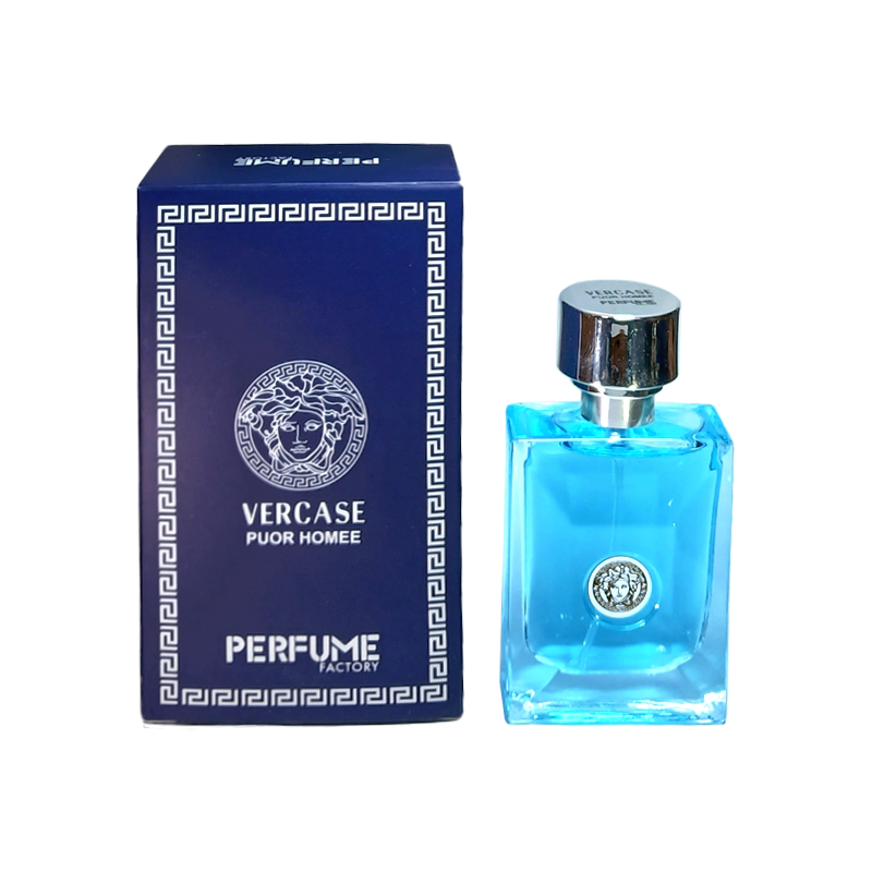 ادکلن مینیاتوری مردانه ورساچه پور هوم برند پرفیوم فکتوری حجم ۳۰ میل vercase puor home Perfume Factory