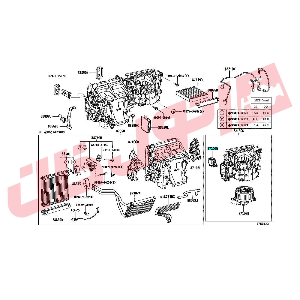 موتور دریچه کولر (SERVO) لکسوس ES250 مدل 2017-2012