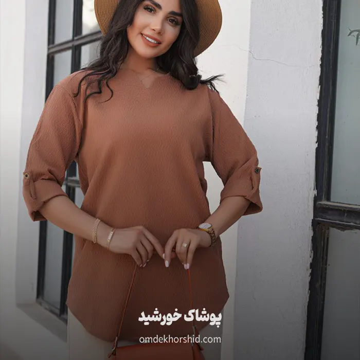 تونیک یقه کوبایی استین پاگن دار