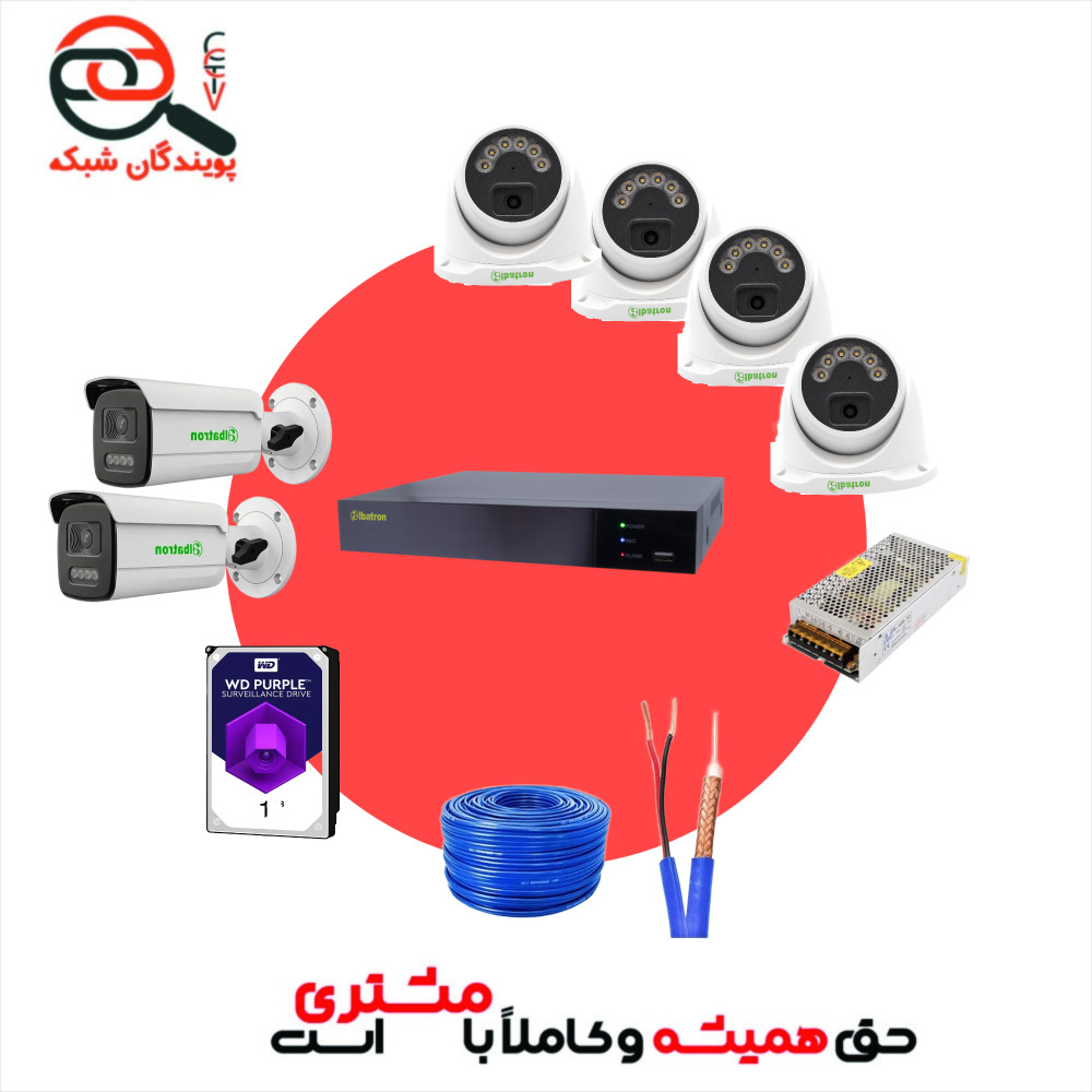 پکیج 6 عددی دوربین مداربستهTVI آلباترون ( دفاتر