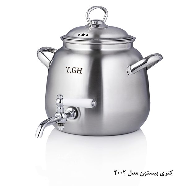 کتری شیر دار قیطاسی 3/5 لیتری مدل بیستون کد 4002 _استیل مات