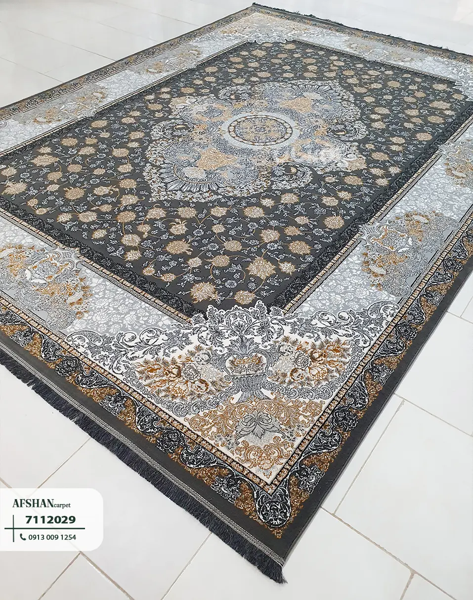 فرش ورژن طلاکوب طرح آرامش کد 7112029 صدف