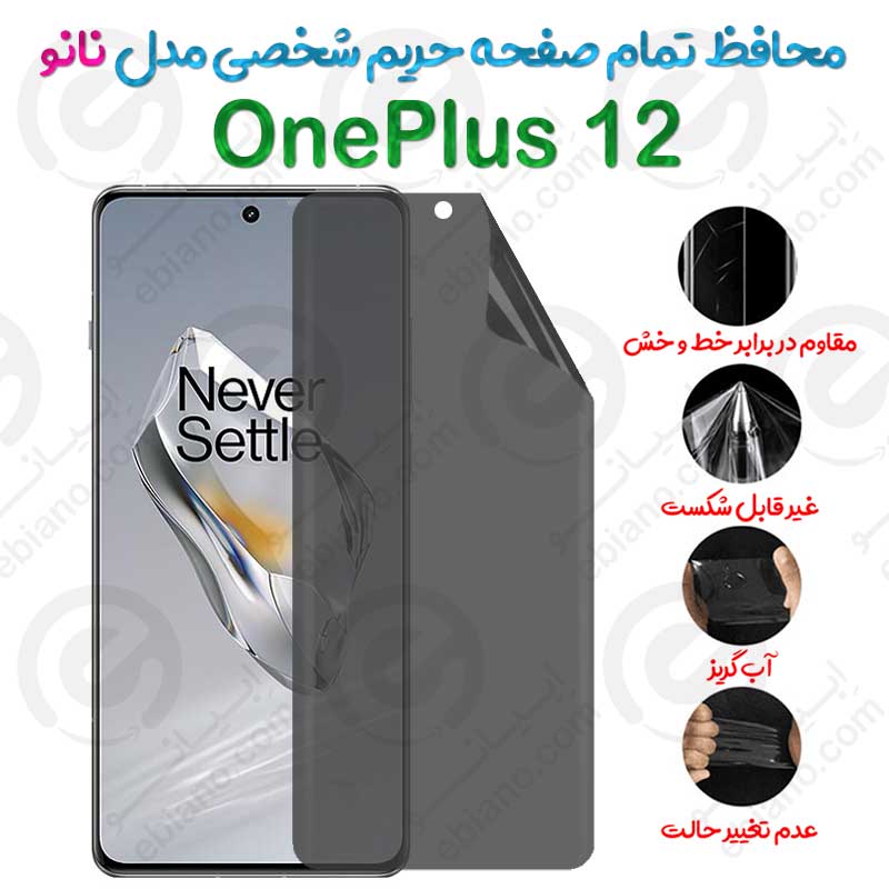 محافظ تمام صفحه حریم شخصی OnePlus 12 مدل نانو