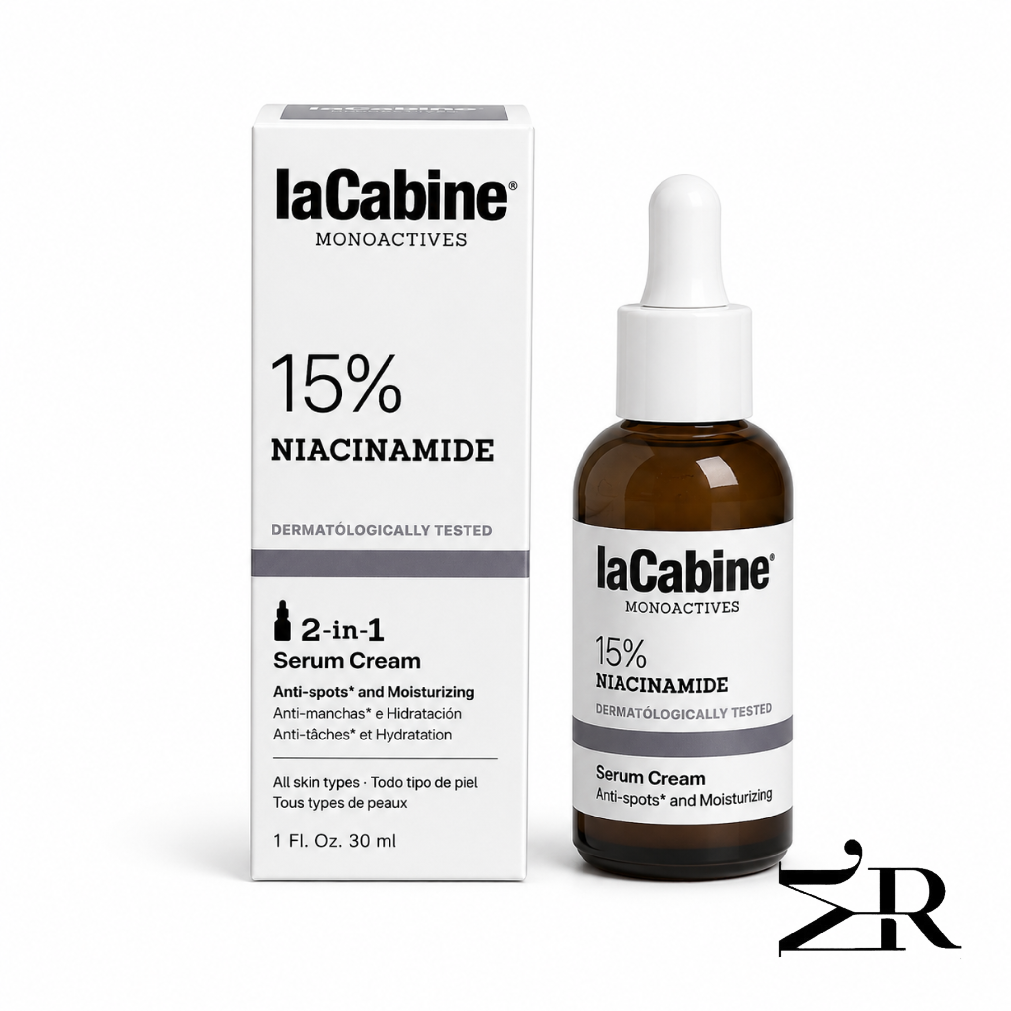 سرم کرم نیاسینامید 15% لاکابین | ضد لک و کنترل چربی پوست | LaCabine Monoactives 15% Niacinamide Serum Cream 30ml
