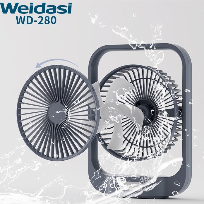 پنکه رومیزی و شارژی ویداسی مدل WD-280 (به همراه چراغ)