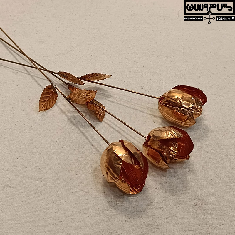گل مسی دستساز دکوری نانو بسته 3 عددی مدل غنچه