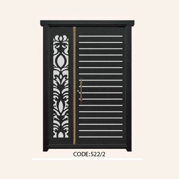 درب یک و نیم لنگه فلزی CNC طرح 522