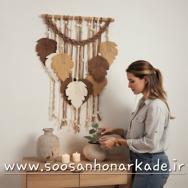 دیوارکوب مکرومه کد 350 برند گره چی و رنگ دلخواه