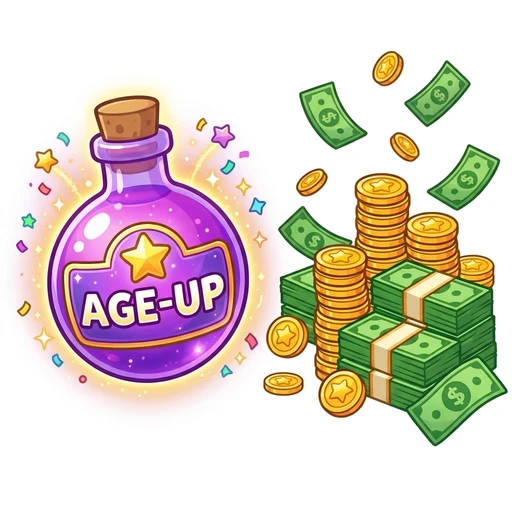 Roblox Games - All Items - Adopt Me, Account With 200 Age-up Potions Guaranteed + 150K Bucks