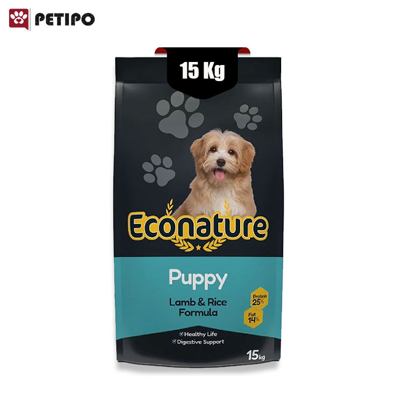 غذای خشک سگ پاپی طعم بره و برنج اکونیچر (Econature Puppy lamb) وزن 15 کیلوگرم