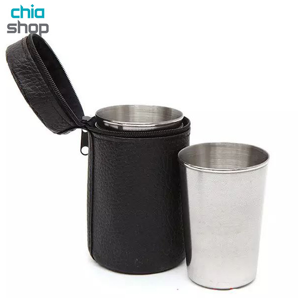 لیوان استیل کاور چرمی