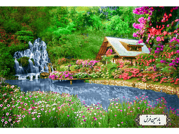 نخ و نقشه تابلو فرش منظره طرح بهار رویایی - کد NV736