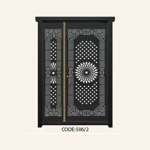 درب یک و نیم لنگه فلزی CNC طرح 506