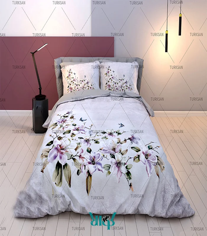روتختی سفید دونفره گلدار کد d434