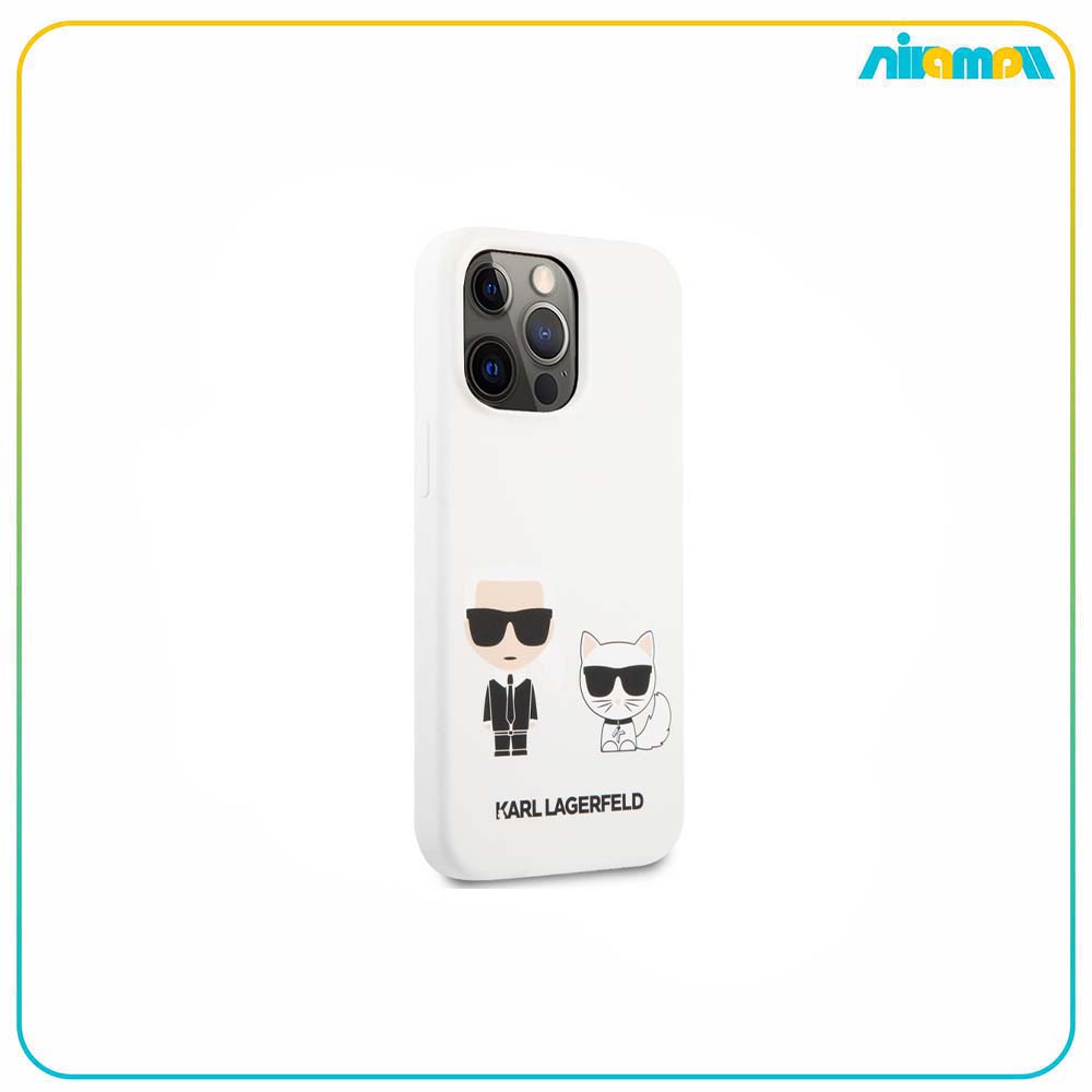 کاور کارل لاگرفلد مدل Liquid Silicone Karl And Choupette مناسب برای گوشی موبایل iPhone 13 Pro
