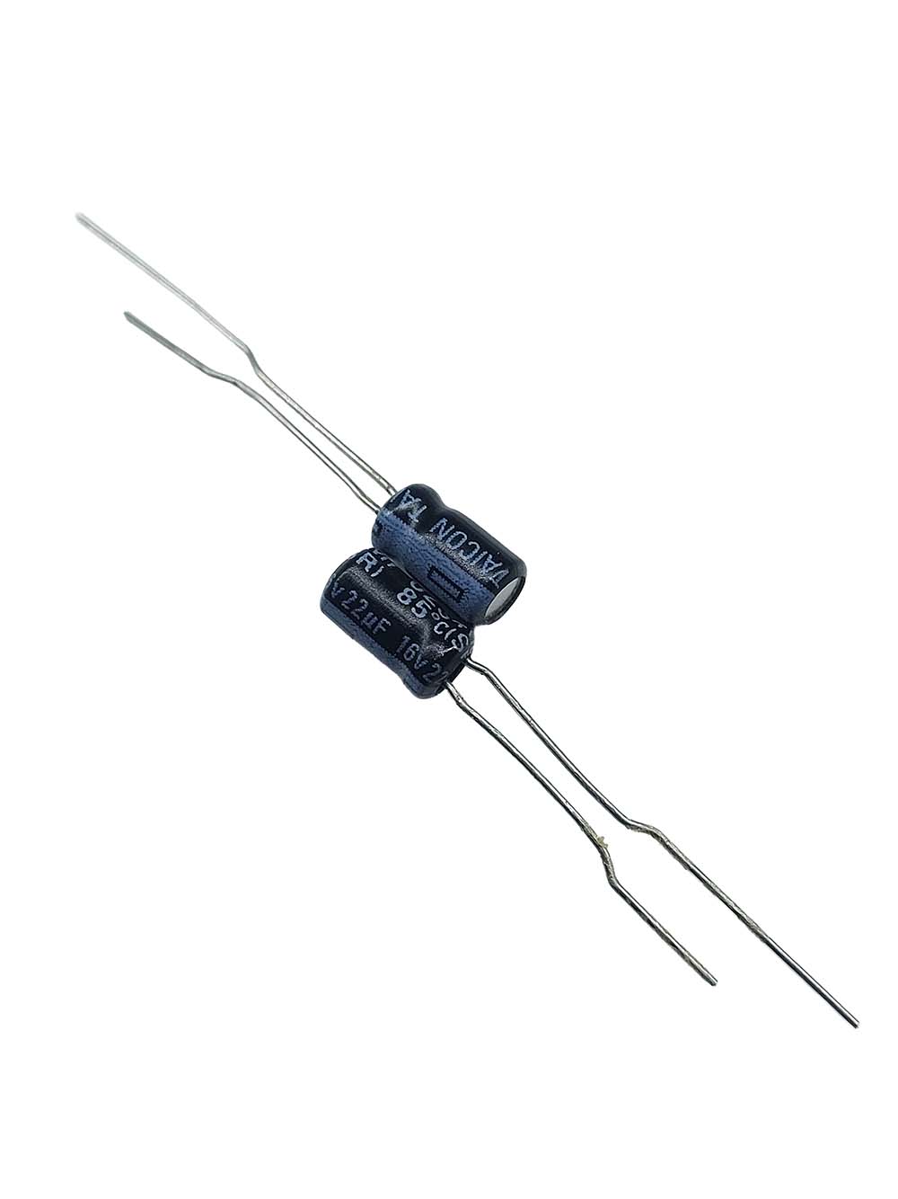 خازن الکترولیتی 22uF / 16V مارک TAICON (SR) سایز 4mmx7.5mm
