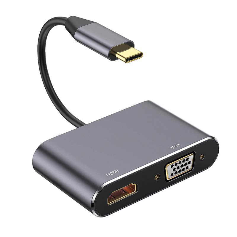 تبدیل Type-C به HDMI-VGA کی نت مدل K-COUC30HV با رزولوشن 4K