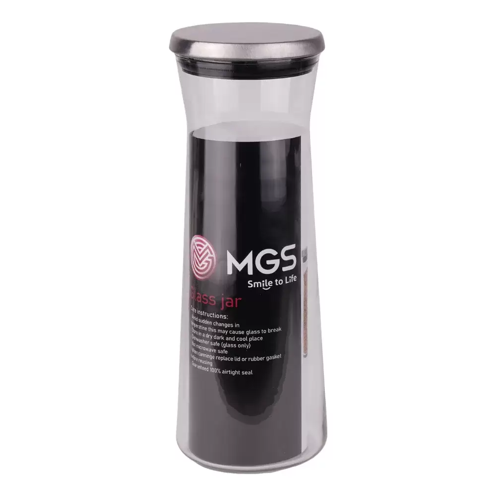 جا حبوبات شیشه ای با درب استیلMGS ،1800CC   کدB1800S