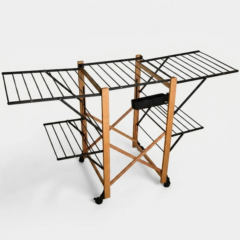 بند رخت چوبی لیمون کد 235900 - استیل-مشکی