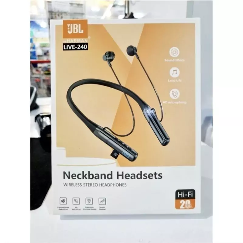 هندزفری گردنی مموری خور مانیتور دار جی بی الNeckband Headsets JBL LIVE-240