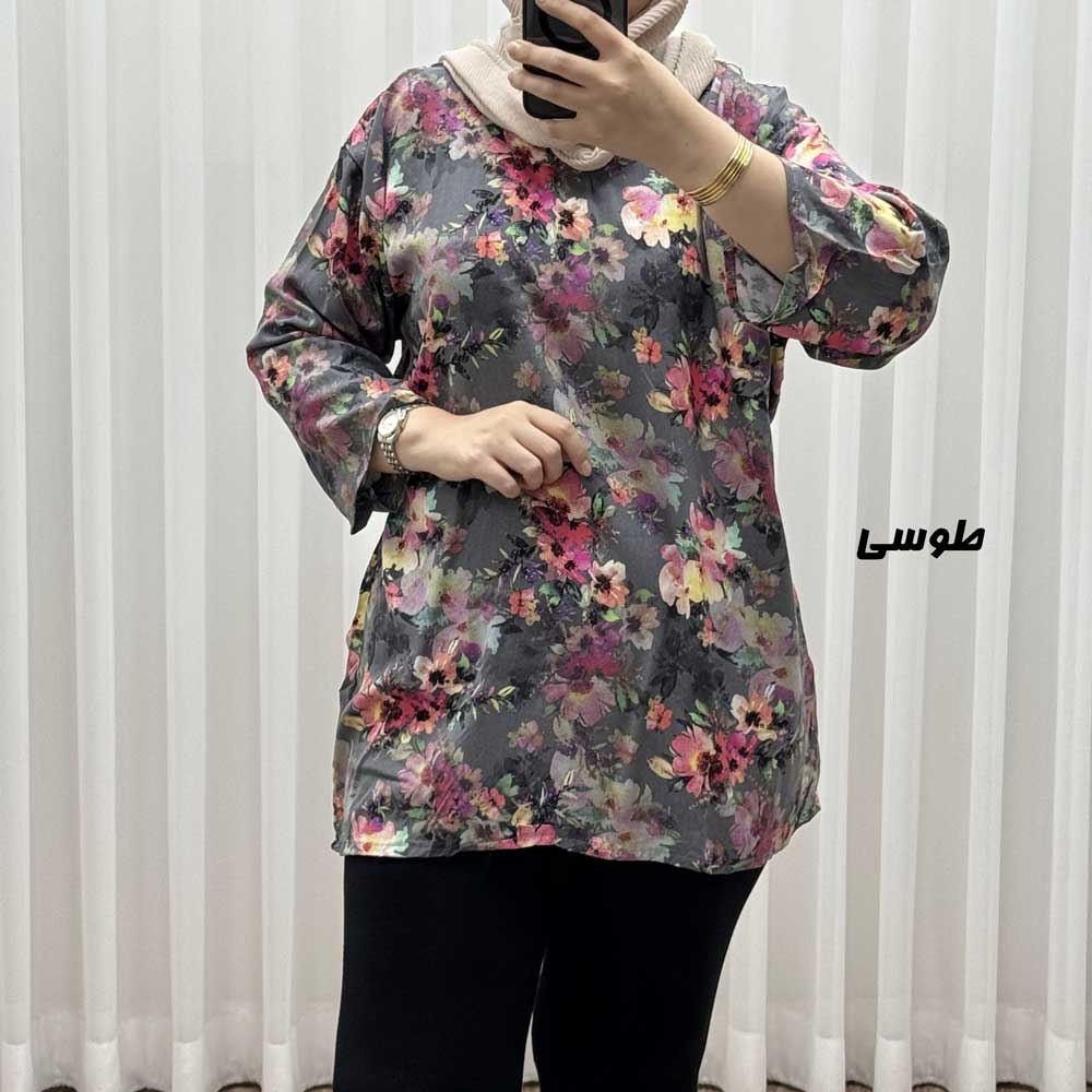 بلوز زنانه نخی مدل گل یخی کد R2053