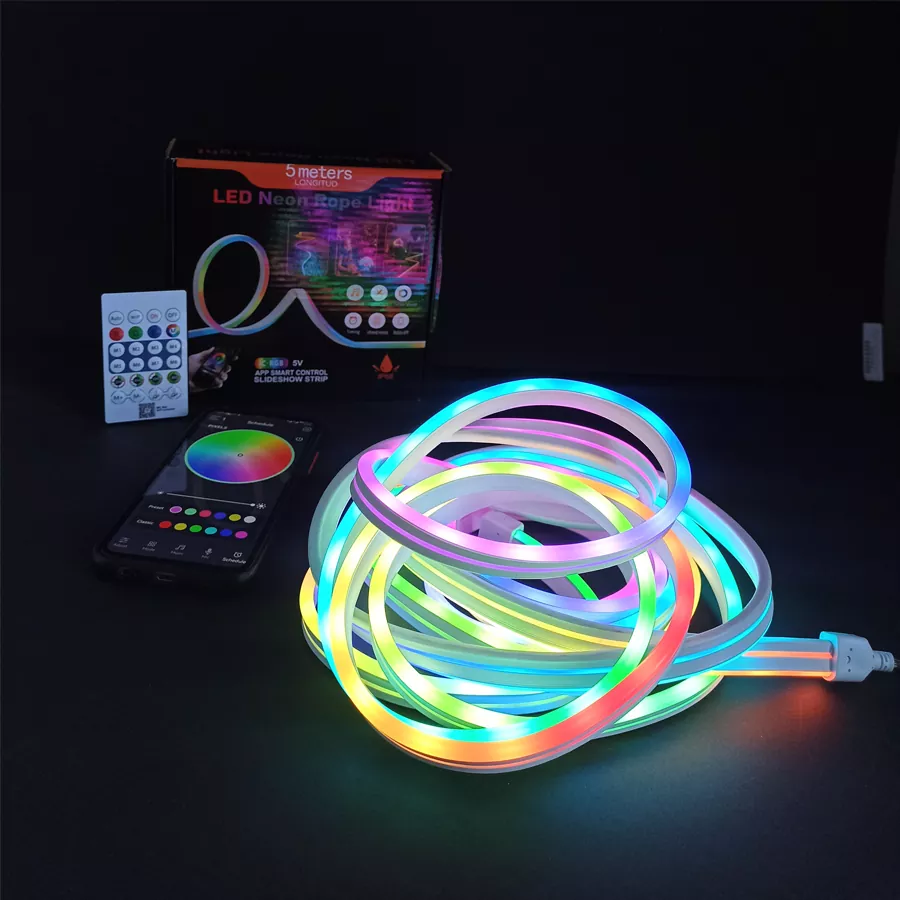 ریسه نئون فلكسی RGB اسمارت 5 متری ip68