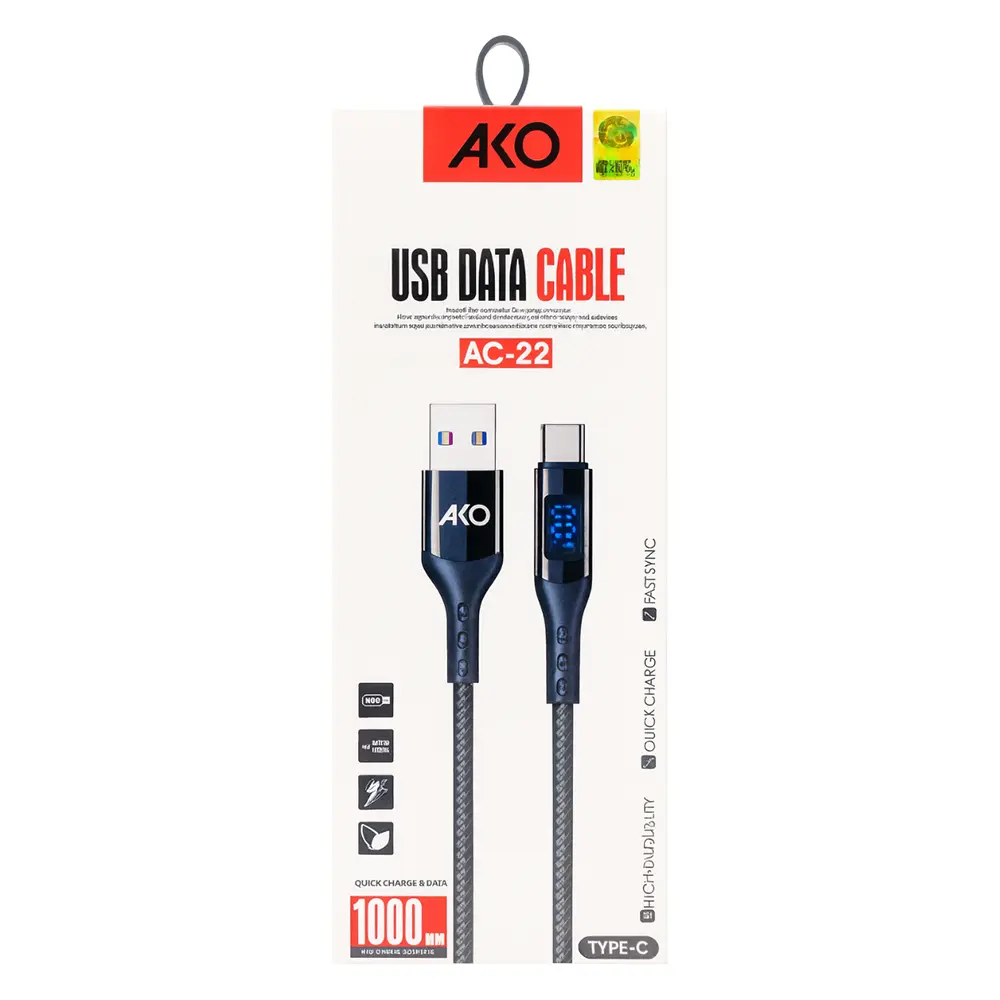 کابل تبدیل USB به USB-C آکو مدل AC-22 طول 1 متر